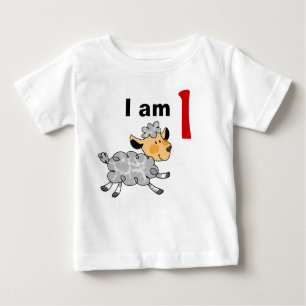 Ich bin 1-Jähriges heute (niedliches kleines Lamm) Baby T-shirt