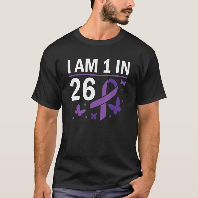 Ich bin 1 von 26 Epilepsie-Bewusstsein T-Shirt (Vorderseite)