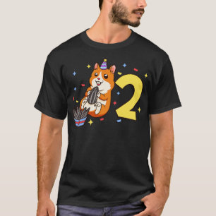 Ich bin 2 mit Hamster Kindergeburtstag 2 Jahre alt T-Shirt