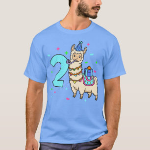 Ich bin 2 mit Lama Kindergeburtstag 2 Jahre alt T-Shirt