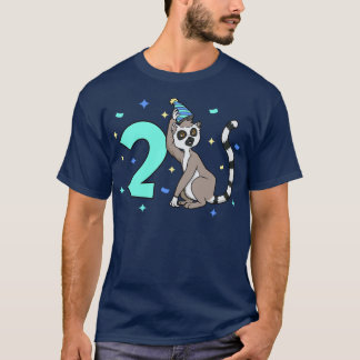 Ich bin 2 mit Lemur Kindergeburtstag 2 Jahre alt T-Shirt