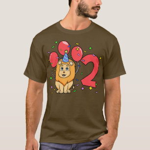 Ich bin 2 mit Löwe Kindergeburtstag 2 Jahre alt T-Shirt