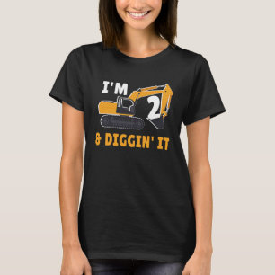 Ich bin 2 und graben es 2. Geburtstag Party Constr T-Shirt