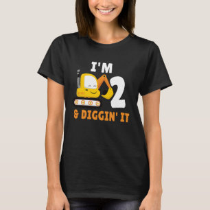 Ich bin 2 und graben es 2. Geburtstag Party Constr T-Shirt