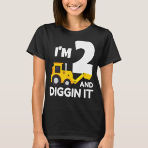 Ich bin 2 und graben es Bauwagenbagger T-Shirt
