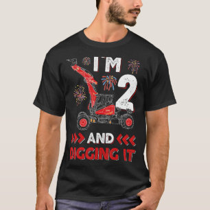 Ich bin 2 und graben es Kleinkind 2. Geburtstag Di T-Shirt