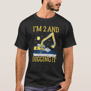Ich bin 2 und graben es lustige Kinder Bagger 2. B T-Shirt