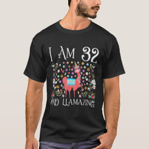 Ich bin 32 Jahre alte Lama Frohen 32. Geburtstag M T-Shirt