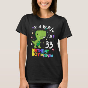 Ich bin 33 Niedlich Dinosaurier Geburtstag T-Shirt