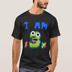 Ich bin 3 glücklich 3. Geburtstag lustige Monster T-Shirt