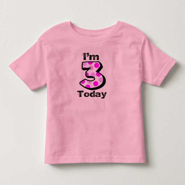 Ich bin 3 heute Mädchen Geburtstag Shirt (Vorderseite)