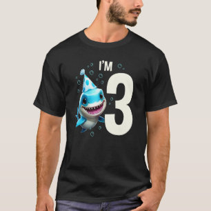 Ich bin 3 Jahre alte süße Hai-Fisch Kind Junge Mäd T-Shirt