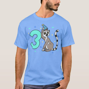 Ich bin 3 mit 3-jährigem Lemurer Kindergeburtstag T-Shirt