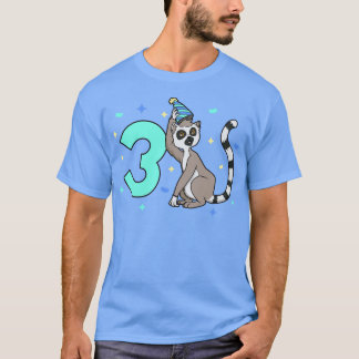 Ich bin 3 mit 3-jährigem Lemurer Kindergeburtstag T-Shirt