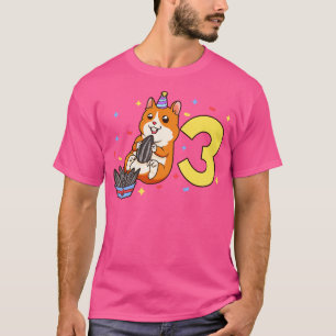 Ich bin 3 mit Hamster Kindergeburtstag 3 Jahre alt T-Shirt