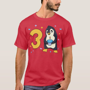 Ich bin 3 mit Pinguin Kindergeburtstag 3 Jahre alt T-Shirt