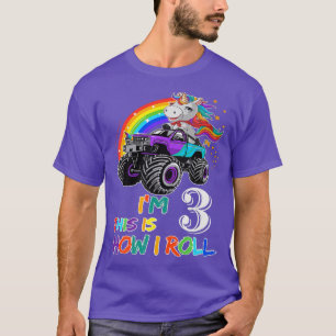 Ich bin 3 so Roll Monster Truck 3. Geburtstag T-Shirt