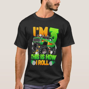 Ich bin 3 so Roll Niedlich Monster Truck 3rd Bi T-Shirt