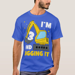 Ich bin 3 und finde es lustig Bagger 3. Geburtstag T-Shirt