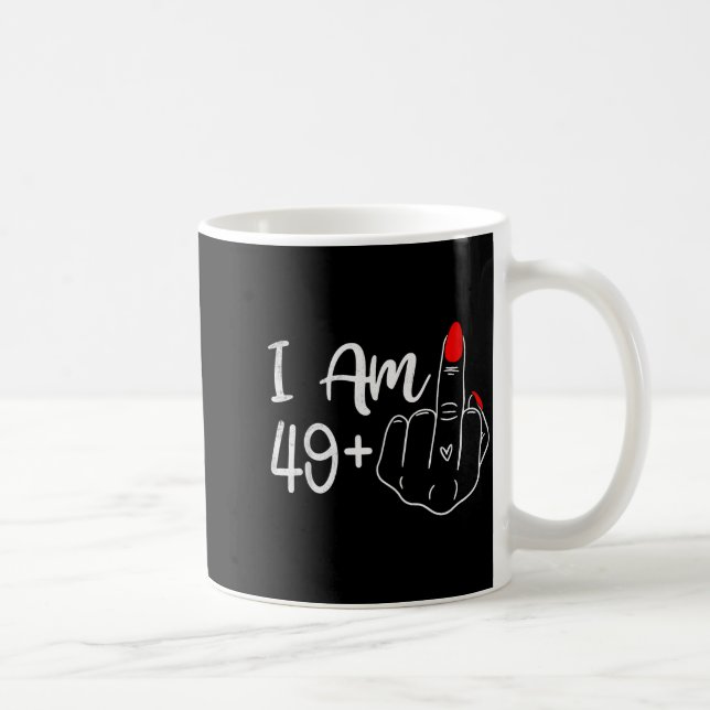 Ich bin 49 Plus 1 Mittelfinger Lustig 50. Geburtst Kaffeetasse (Rechts)