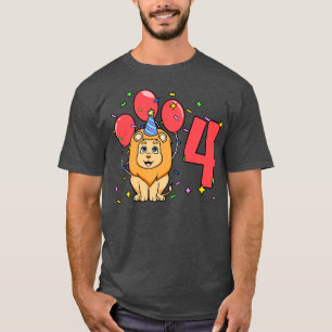 Ich bin 4 Jahre alt mit Löwen Kindergeburtstag 4 J T-Shirt