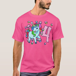 Ich bin 4 Jahre alt mit unicorer Geburtstagsfrau T-Shirt