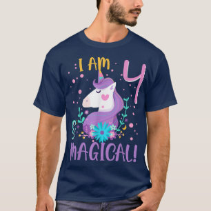 Ich bin 4 Jahre alt und zauberhaft Niedliche Einho T-Shirt