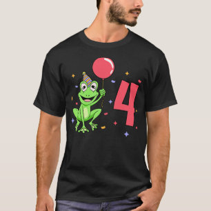 Ich bin 4 mit Frosch Kindergeburtstag 4 Jahre alt T-Shirt
