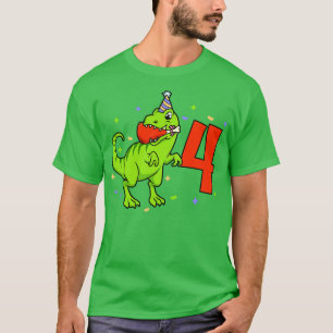 Ich bin 4 mit TREX Jungen Geburtstag 4 Jahre alt T-Shirt