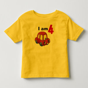 Ich bin 4 (rotes Spielzeugauto) Kleinkind T-shirt