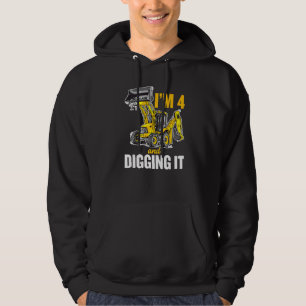 Ich bin 4 und finde es toll 4. Geburtstag Bagger K Hoodie