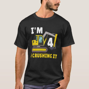 Ich bin 4 und zerstöre es 4. Geburtstag Grabungsst T-Shirt