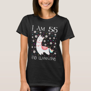 Ich bin 55 Jahre alt Llamazing Niedlich Llama 55. T-Shirt