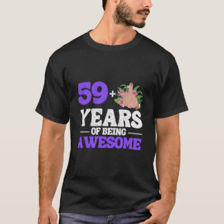Ich bin 59 plus 1 Middle Finger für einen 60. Gebu T-Shirt