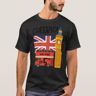 Ich bin 5 5. Geburtstag Britisch-London-Thema Unit T-Shirt