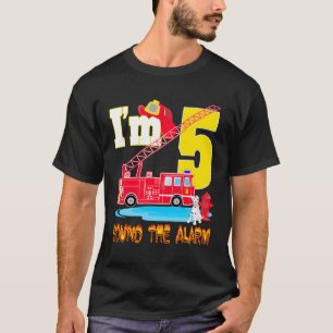 Ich bin 5 Geräusch der Alarm-Feuerzug Toy Geburtst T-Shirt