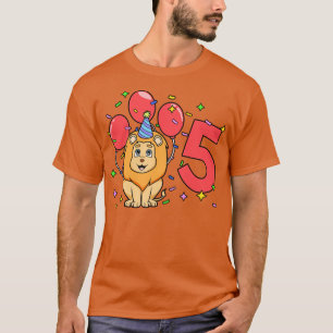 Ich bin 5 Jahre alt mit Löwe Kindergeburtstag 5 Ja T-Shirt
