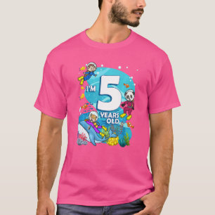 Ich bin 5 Jahre alt Ozean Scuba Diver Land Animals T-Shirt