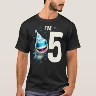 Ich bin 5 Jahre alt Süßer Hai Fisch Kind Junge Mäd T-Shirt