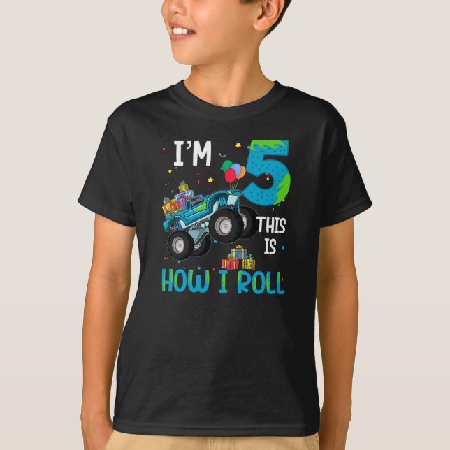 Ich bin 5 so bin ich, wie ich rollen, 5 Jahre alt  T-Shirt (Vorderseite)
