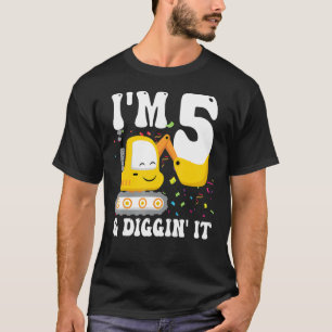 Ich bin 5 und Diggin es 5. Geburtstag Bauausstellu T-Shirt