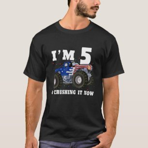 Ich bin 5 & zerquetschen es jetzt Monster Truck 5. T-Shirt
