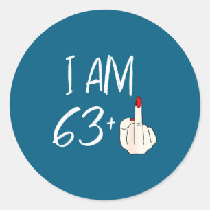 Ich bin 63 Plus 1 Lustig Für Einen 63. Geburtstag  Runder Aufkleber
