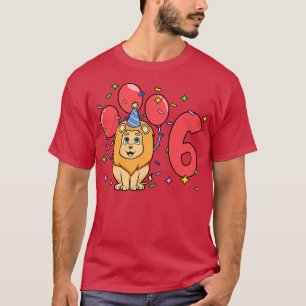 Ich bin 6 Jahre alt mit Löwen Kindergeburtstag 6 J T-Shirt