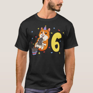 Ich bin 6 mit Hamster Kindergeburtstag 6 Jahre alt T-Shirt
