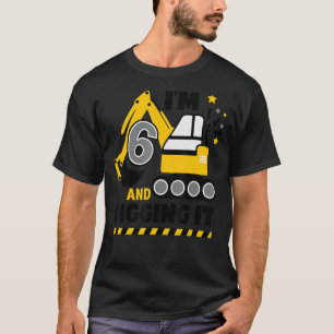 Ich bin 6 und graben es glücklich 6. Geburtstag Ph T-Shirt