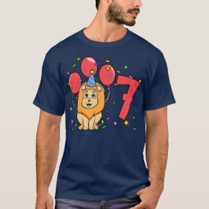 Ich bin 7 Jahre alt mit Löwe Kindergeburtstag 7 Ja T-Shirt