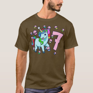 Ich bin 7 Jahre alt mit unicorner Mädchen Geburtst T-Shirt