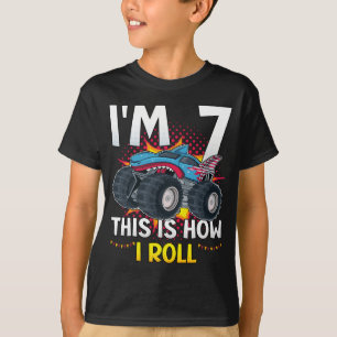 Ich bin 7 So rolle ich Monster Truck Boy T-Shirt