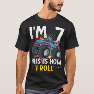 Ich bin 7 So rolle ich Monster Truck Men T - Shirt